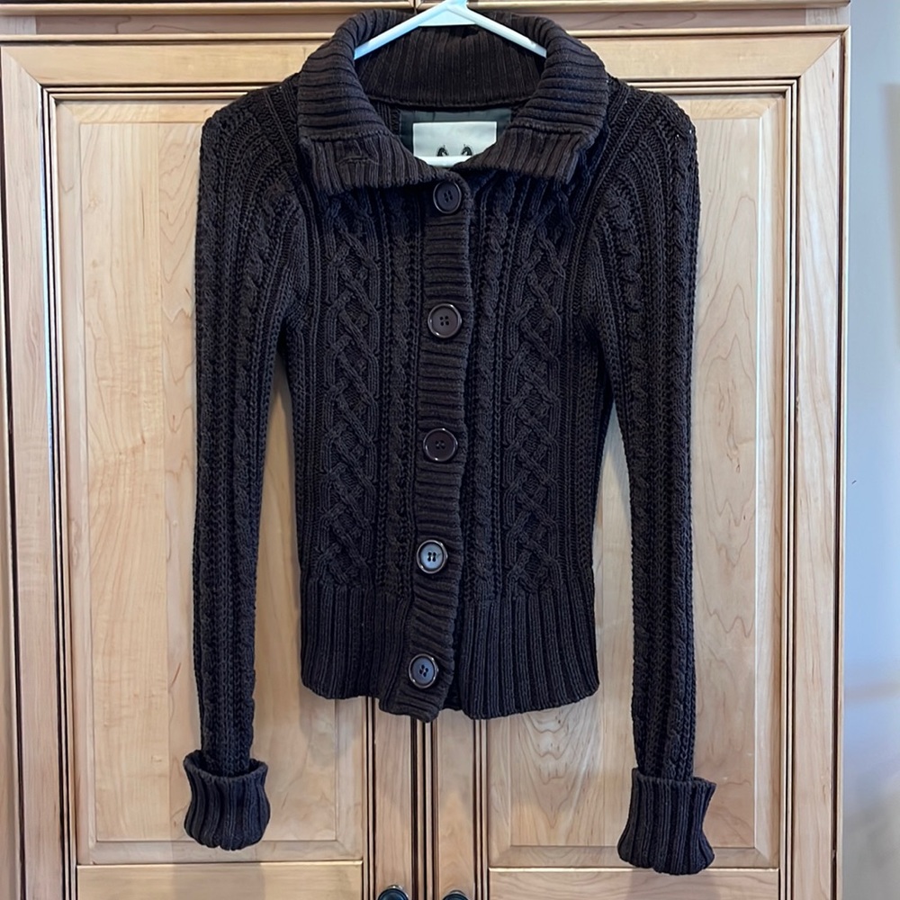 Button Down Sweater, Brown